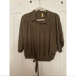 Free People | Green | Collared Shirt